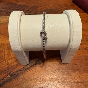 Dyadema 925 Sterling Silver Knot 6 1/2” Bangle Bracelet Made in Italy